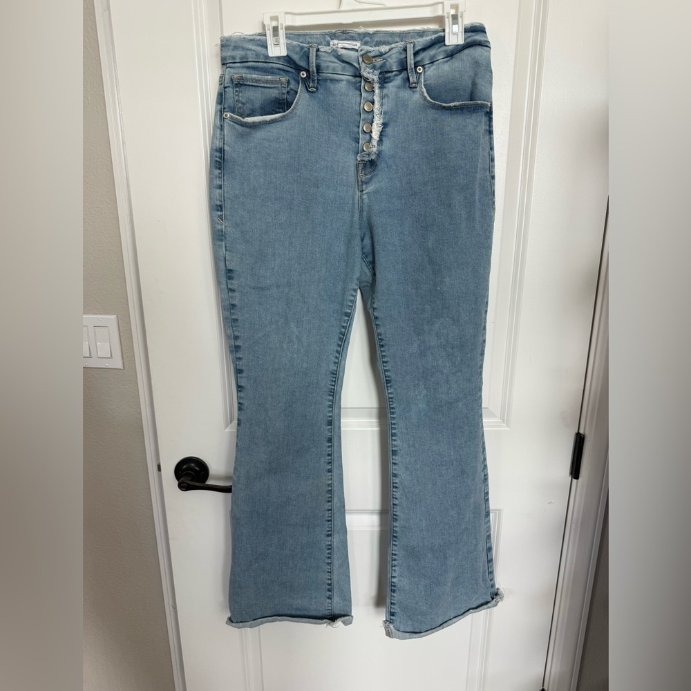 Good American Light Blue Flare Jeans